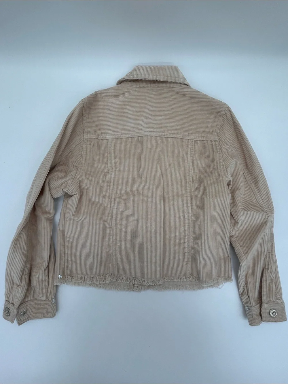 Steve Madden Girls Beige Studded Corduroy Trucker Jacket Size Small
